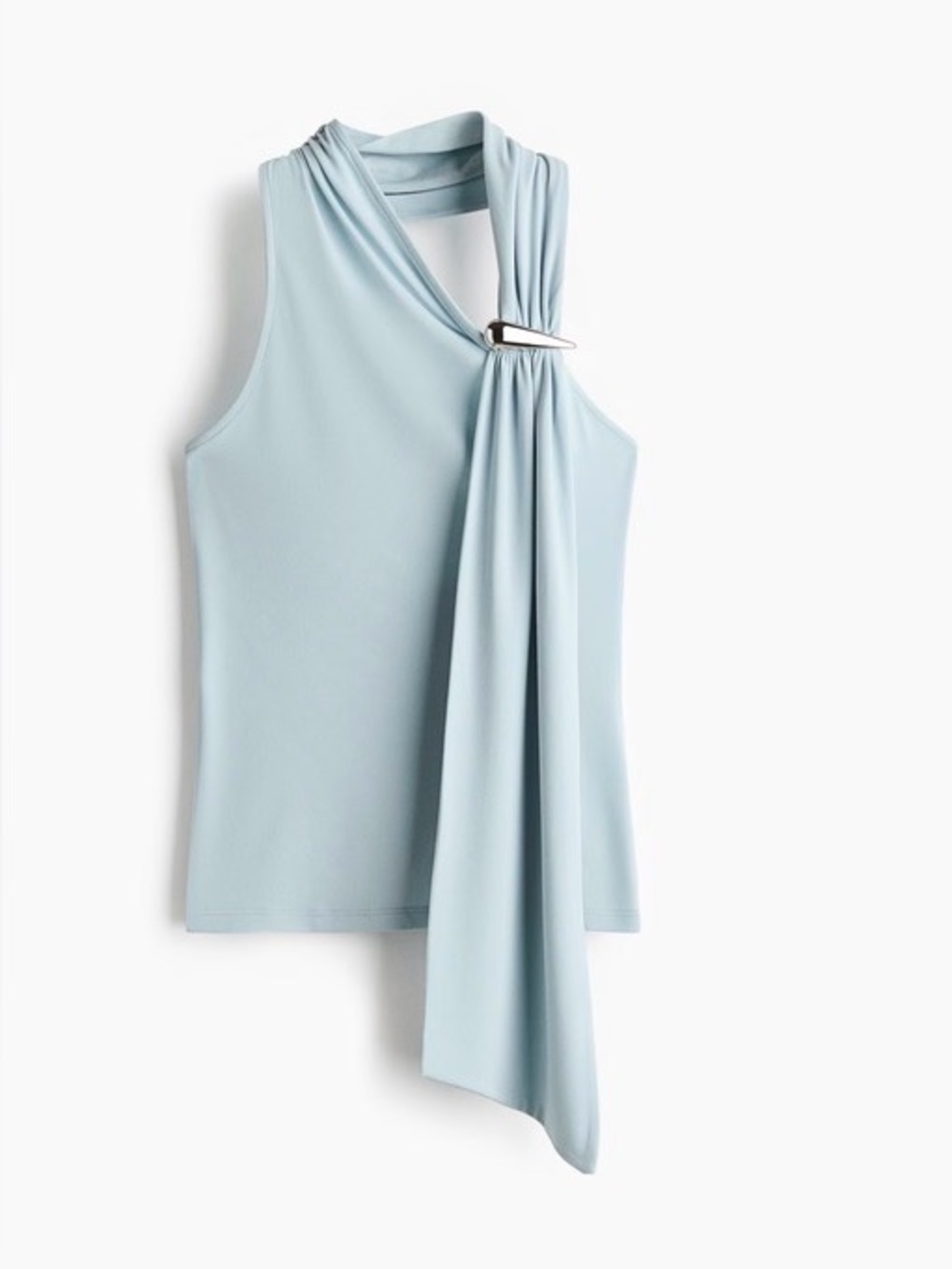 NWT Draped Halter Tank Top in Light Blue